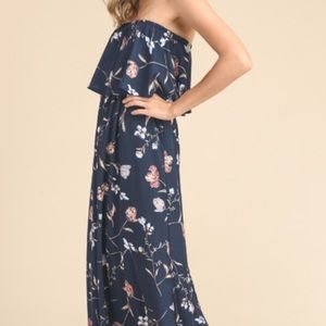 Navy blue floral maxi dress